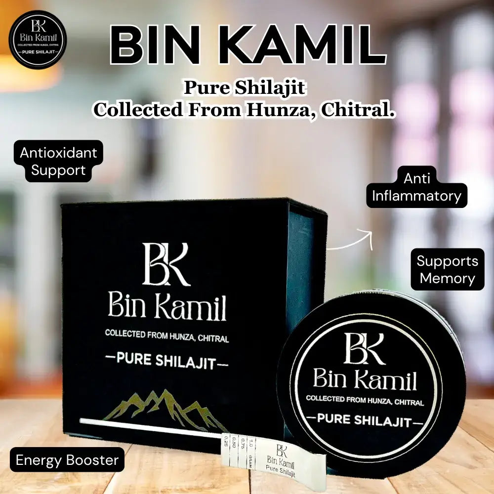 Bin Kamil Pure Shilajit Resin (25g) – Authentic Pure Himalayan Shilajit from Hunza & Chitral Mountains – Natural Energy, Strength & Vitality Booster (25g)
