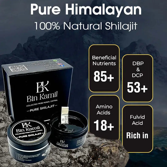 Bin Kamil Pure Shilajit Resin (25g) – Authentic Pure Himalayan Shilajit from Hunza & Chitral Mountains – Natural Energy, Strength & Vitality Booster (25g)