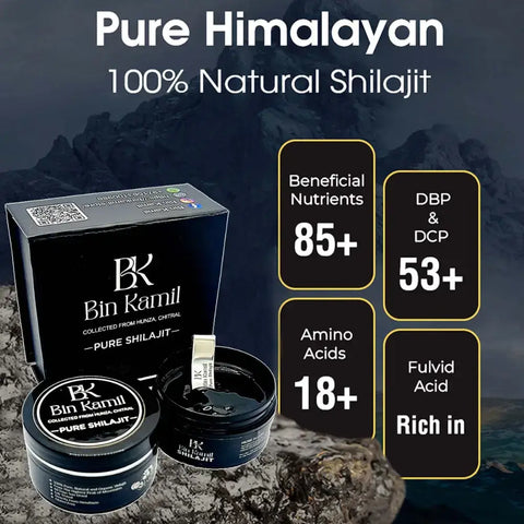 Bin Kamil Pure Shilajit Resin (25g) – Authentic Pure Himalayan Shilajit from Hunza & Chitral Mountains – Natural Energy, Strength & Vitality Booster (25g)