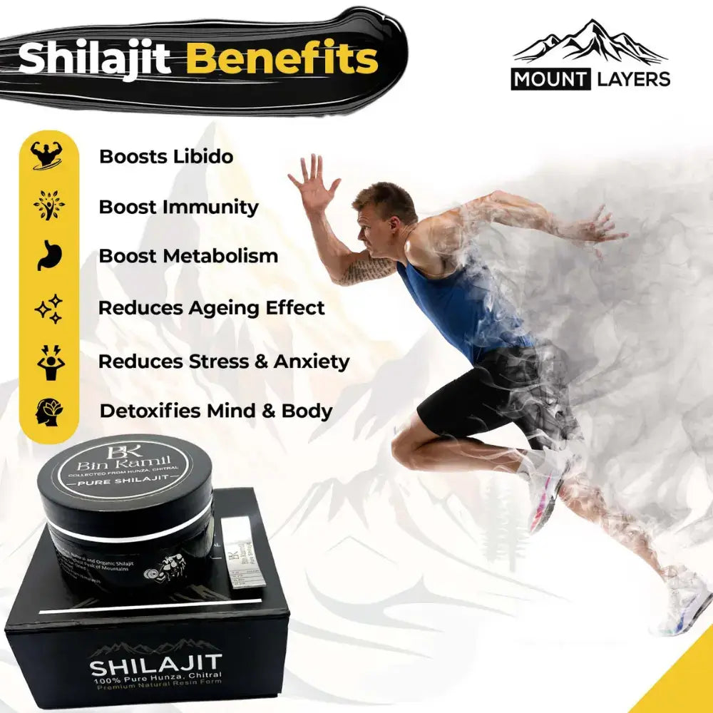 Bin Kamil Pure Shilajit Resin (25g) – Authentic Pure Himalayan Shilajit from Hunza & Chitral Mountains – Natural Energy, Strength & Vitality Booster (25g)